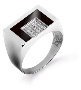 Кольцо с бриллиантами и эмалью Т381044874