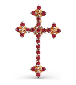 Крестик из красного золота Т14106401-01