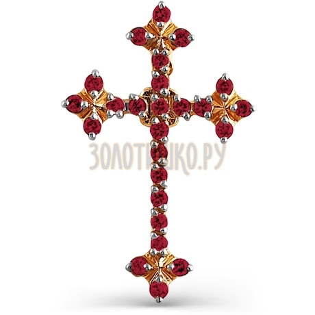 Крестик из красного золота Т14106401-01