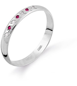 Кольцо обручальное с рубинами и бриллиантами Т30101738_3