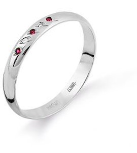 Кольцо обручальное с рубинами и бриллиантами Т30101740_2
