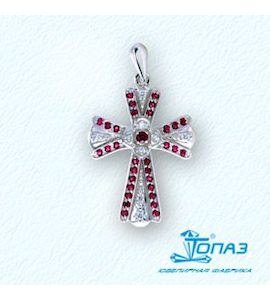 Крестик с рубинами и бриллиантами Т30106244_2