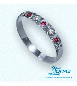 Кольцо обручальное с рубинами и бриллиантами Т30161733-1_2