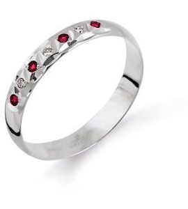 Кольцо обручальное с рубинами и бриллиантами Т30161739