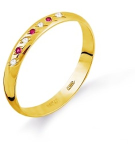 Кольцо обручальное с рубинами и бриллиантами Т90101738_2