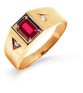 Кольцо с рубином и бриллиантами Т101045222