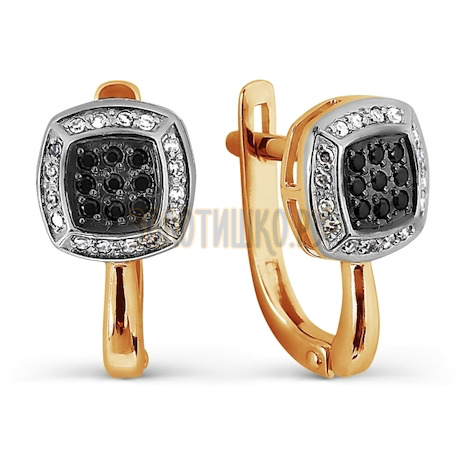 Серьги с бриллиантами и Swarovski Zirconia Т141027268-01