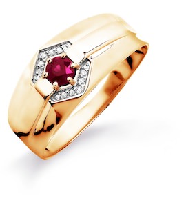Кольцо с рубином и бриллиантами Т141045225_2