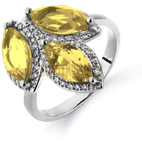Кольцо с цитринами и бриллиантами Т301014834_5