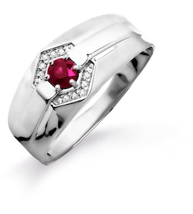 Кольцо с рубином и бриллиантами Т301045225_3