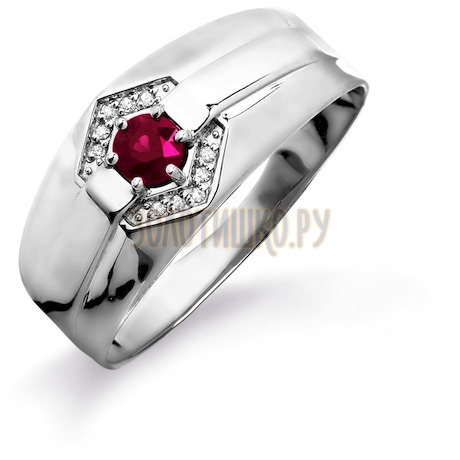 Кольцо с рубином и бриллиантами Т301045225_3