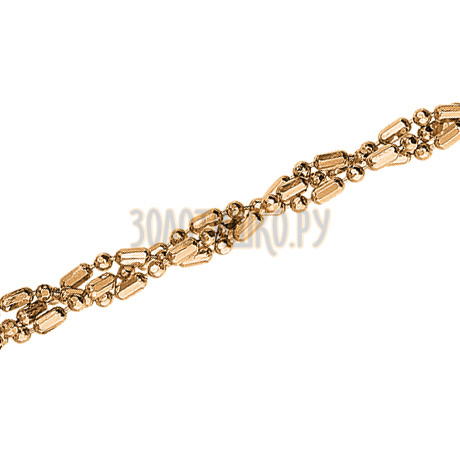 Шарик+бочка косичка из 3-х цепочек с алмазной гранью НБ12-100-1,50
