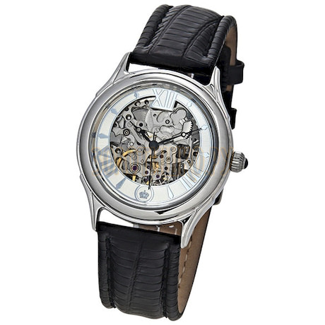 Мужские серебряные часы "Скелетон" 41900.157