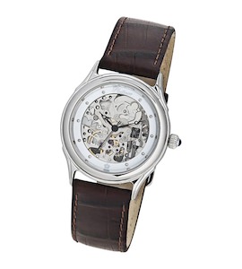 Мужские серебряные часы "Скелетон" 41900.159