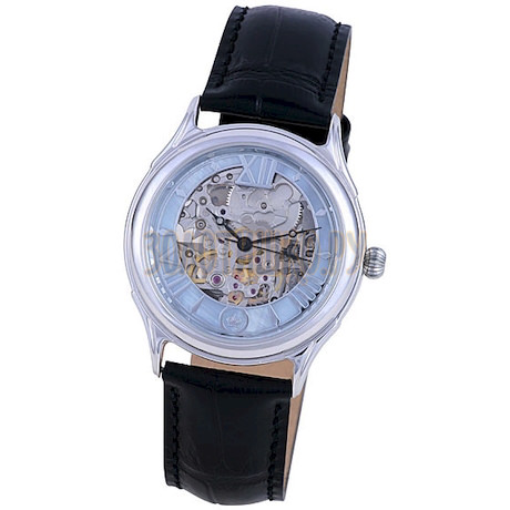 Мужские серебряные часы "Скелетон" 41900.357