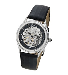 Мужские серебряные часы "Скелетон" 41900.559