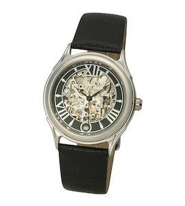 Мужские серебряные часы "Скелетон" 41900Д.557