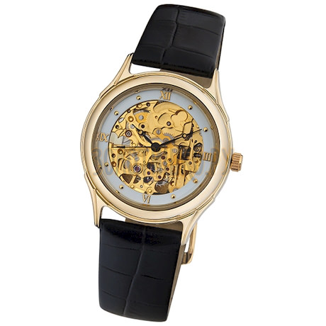 Мужские золотые часы "Скелетон" 41960.158