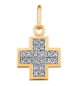 Крест с бриллиантами 00616