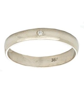 Обручальное кольцо из белого золота с бриллиантом 10310