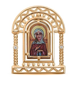 Икона «Ксения Блаженная» из красного золота с бриллиантами 10471