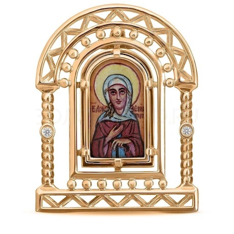Икона «Ксения Блаженная» из красного золота с бриллиантами 10471