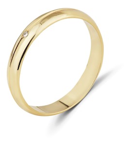 Обручальное кольцо из желтого золота с бриллиантом 10710