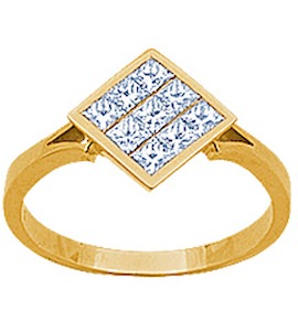 Кольцо с бриллиантами в невидимой закрепке 14220