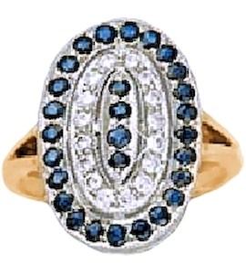 Кольцо с сапфирами и бриллиантами 17067