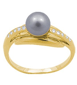 Кольцо с бриллиантами и жемчугом 18169