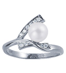 Кольцо с бриллиантами и жемчугом 18491