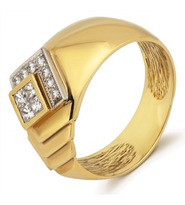 Кольцо из желтого золота с бриллиантами 18509