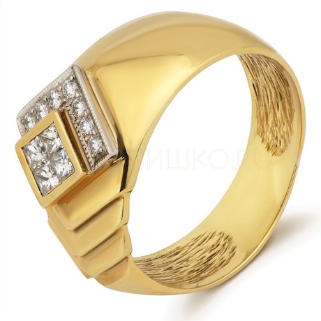 Кольцо из желтого золота с бриллиантами 18509