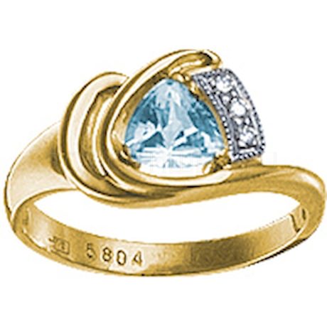 Кольцо с бриллиантами и топазом 18609