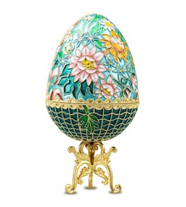 Яйцо-шкатулка «Цветы» из серебра 26691
