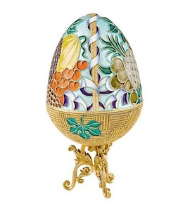 Яйцо-шкатулка «Фрукты» из серебра 26692