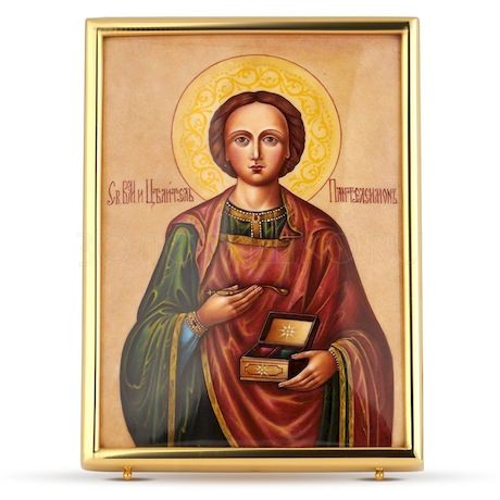 Икона «Святитель Пантелеймон» из серебра 34205