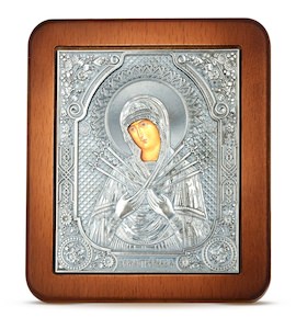 Икона Божией Матери «Семистрельная» из меди 35137