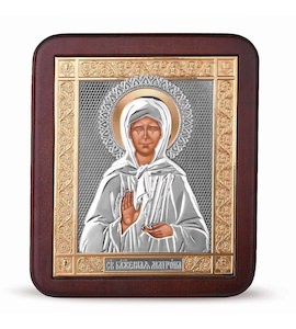 Икона «Святая Блаженная Матрона» из меди 35174