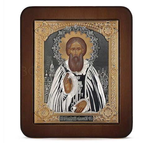 Икона «Святой Преподобный Сергий Радонежский» из меди 35208