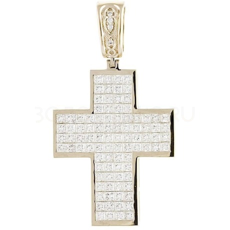 Подвеска-крест из белого золота с бриллиантами 37725