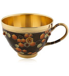 Чашка из набора «Медовый» из серебра с янтарем 41438
