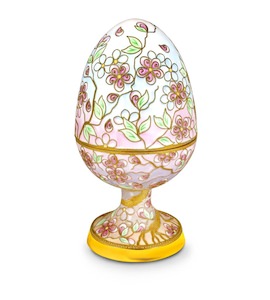 Яйцо-шкатулка «Сакура» из серебра 42139