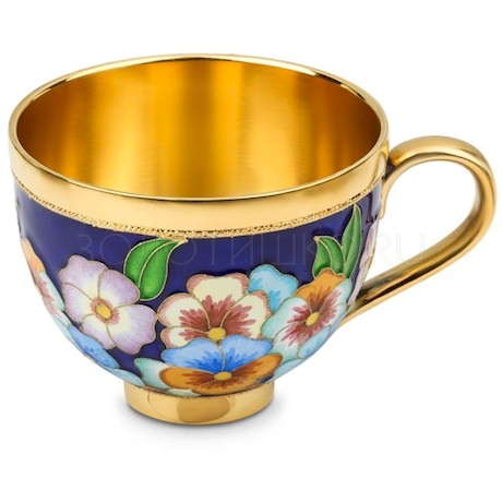 Чашка «Цветы» из серебра 42293