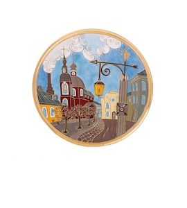 Тарелка декоративная «Пантелеимоновская церковь» из серебра 42309