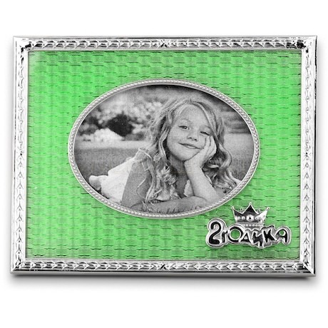 Рамка для фото детская из латуни с ювелирным стеклом 46146