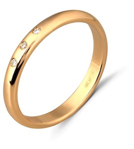 Обручальное кольцо из красного золота с бриллиантами 53137