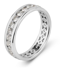 Обручальное кольцо из белого золота с бриллиантами 53409