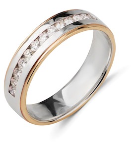 Обручальное кольцо из красного золота с бриллиантами 53411