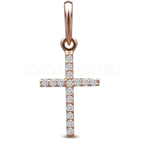 Подвеска-крест из красного золота с бриллиантами 53755